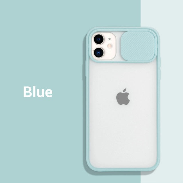 Durable and comfortable iPhone case with sliding lens protection